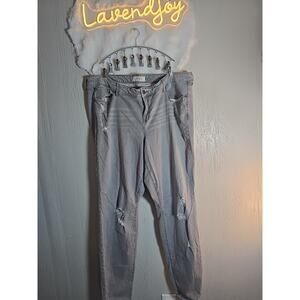 Torrid Skinny Plus 24XT Destructed Distressed Jean Light Gray Casual School